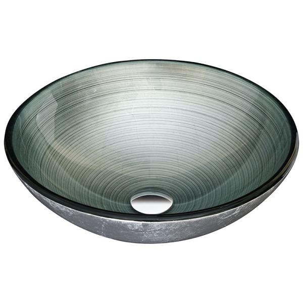 Серебр закалил стеклянный сосуд раковины почистил линию щеткой с фольгой 420 * 420 * 145mm