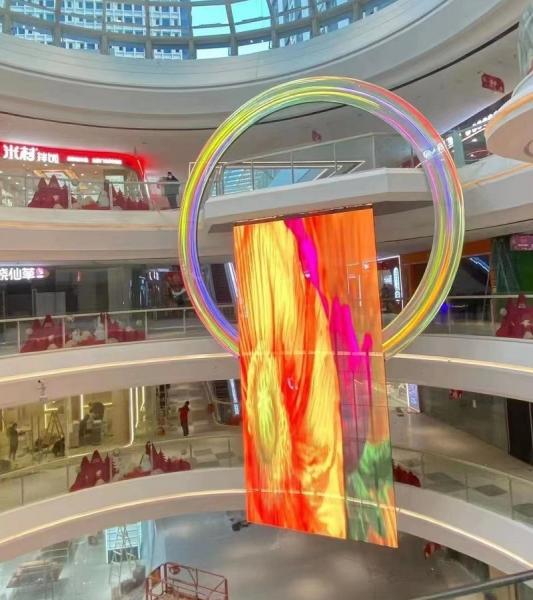 RGB 3in1 SMD3528 LED Type Super Thin Smart Film Glass Adhesive Transparent Film Screen Display with Contrast Ratio 2000 1
