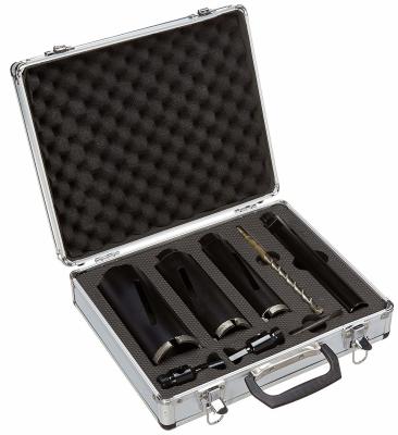 3 Piece Dry Diamond Core Drill Bit Set With Hex SDS Adapters Black Color