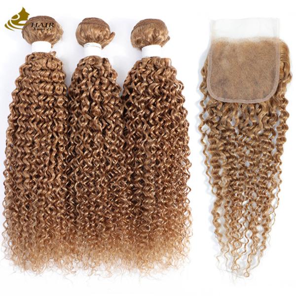 27 Цветная ткань Тенистые волосы Человеческие расширения волос Кудрявые девственники 100г/пучок