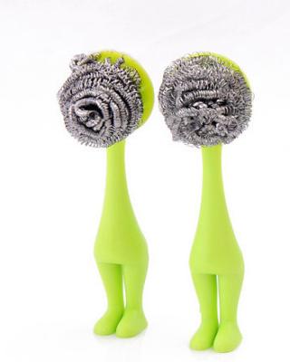 No Peculiar Smell Stainless Steel Scrub , Antibacterial Stainless Steel Scourer With Handle