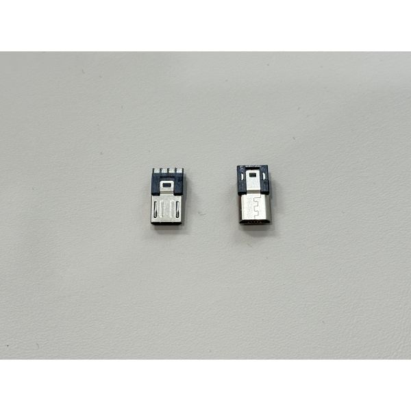 Micro-USB Male Molding Cable-End Connector | 5-Pin to 4-Pin Cut Wire | Gold-Plated G/F | Electrical Wire Terminal Cable Connector