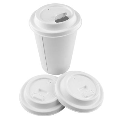 Cup Cover With 8oz 12oz 16oz Biodegradable Fiber Bagasse Sugarcane Coffee Strawless Lids Cup