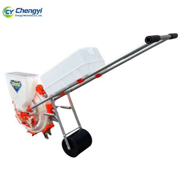 Iron Manual Seeder Machine With Fertilizing Mechanical Push Planter Durable Dual Purpose Farm Device