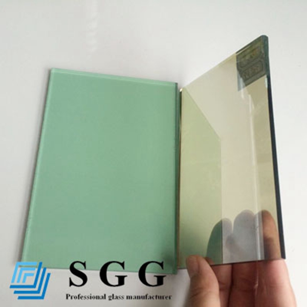 Top quality 6mm light green reflective glass panel