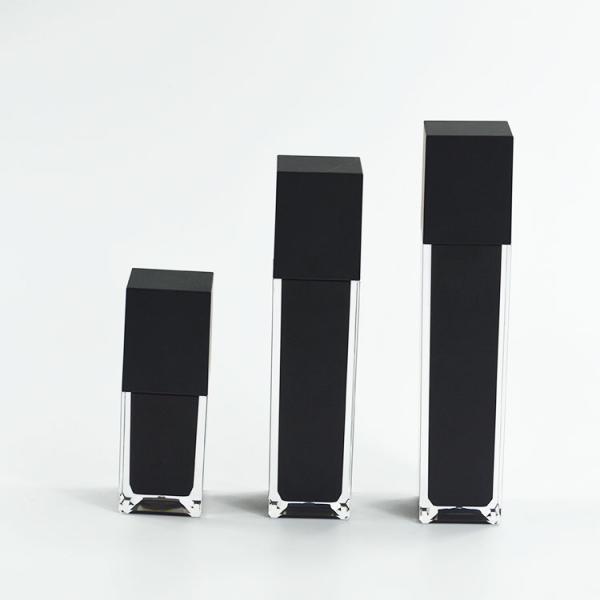 30ml 50ml 100ml Black Color Cosmetic Package Skin Care Square Set Acrylic Lotion Bottle