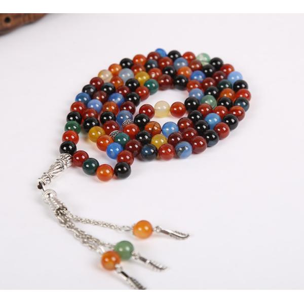 33 Natural Stone Beads Prayer Tasbih Spacer Muslim Crystal Tasbeeh For Rosary Necklace Bracelet