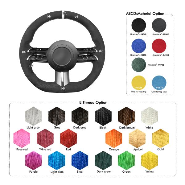 Mercedes Benz C-Class W177 E-Class W213 EQE V295 EQS V297 AMG-Line 2021-2023 Blue Suede 3-Spoke