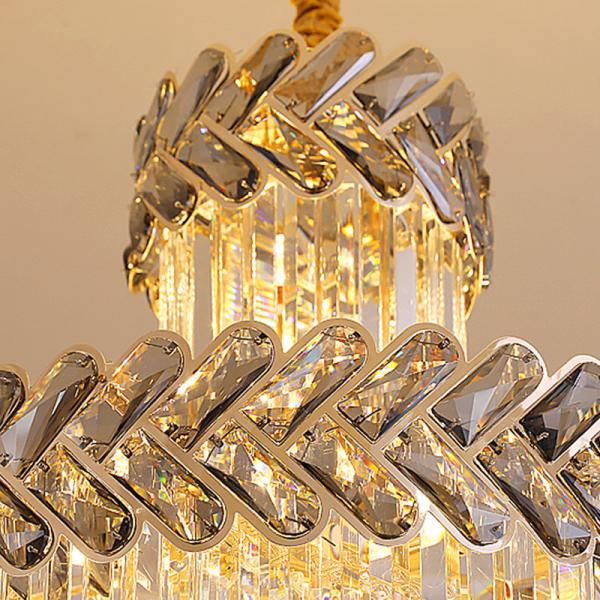 Hall Living Room Chandelier Smoky Gray Crystal Lamps art deco style gold chandelier(WH-NC-42)