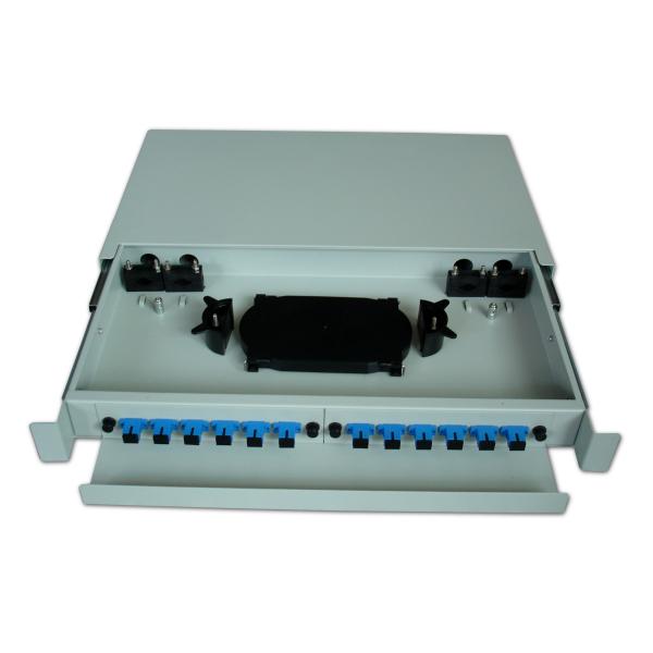 ODF 19'' 1U Sliding 48LC 24SC Fiber Optic Distribution Box