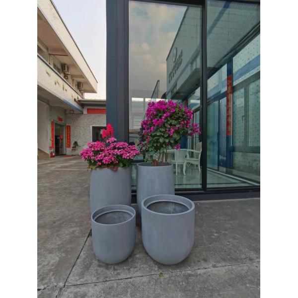 Boîtes à fleurs en fibre de verre de forme ronde Boîte à fleurs GRP pour hôtel extérieur intérieur