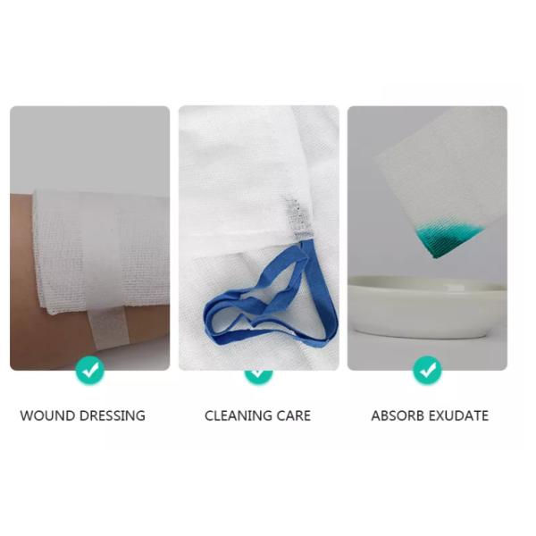 2 * 2-дюймовые медицинские одноразовые стерильные марлевые тампоны марли губки внахлест