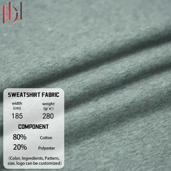 China 80% Cotton 20%Polyester Medium Weight Fashionable Hooded Versatile Polyester Winter Fabric