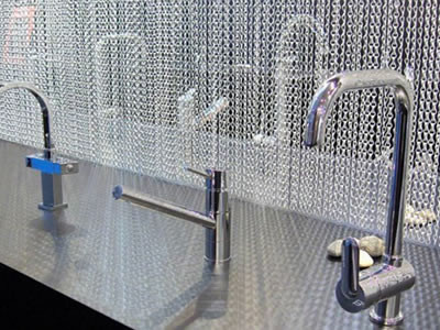Anodized Chain Link Curtain For Room Divider Gives A Colorful Life