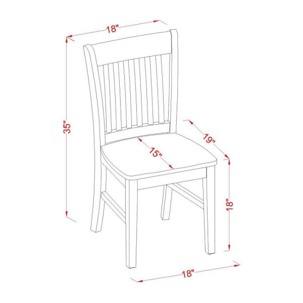 Solid Wood Slat Small Wooden Dining Chairs , Slat Back Side Chairs Classic