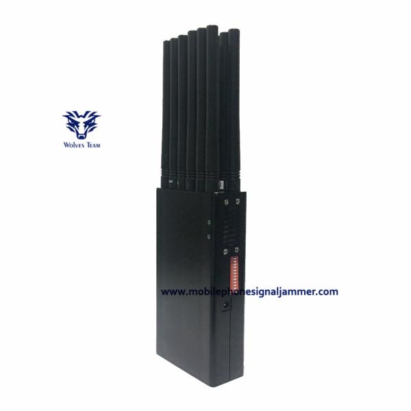 Lojack GSM CDMA 3G 4G WiFi GPS UHF VHF Cell Phone Jammer  with 12 frequencies Handheld
