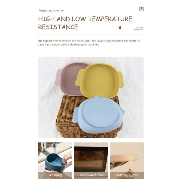 El silicón del niño de la forma del perro platea la categoría alimenticia Eco no tóxico amistoso