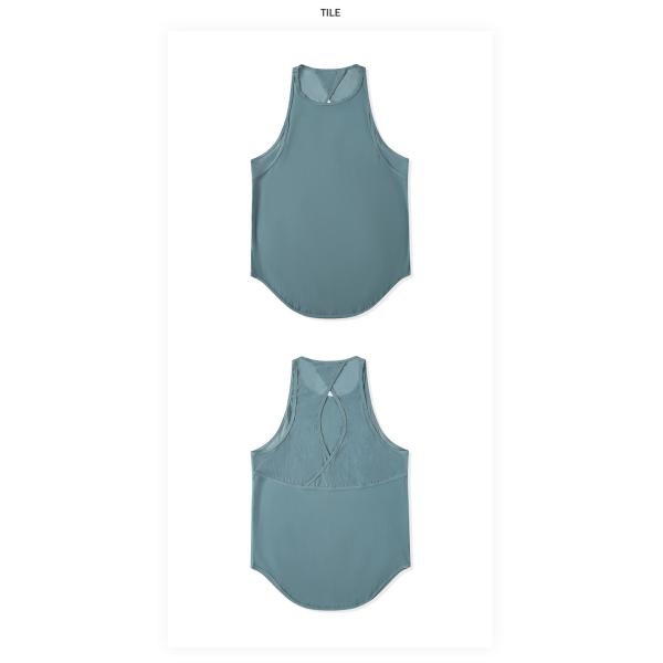 250gsm Mesh Fitness Loose Fit Activewear T Shirts Yoga Tank Top Hollow Back Vent