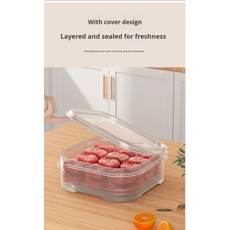 Modern Portable Reusable Plastic Meal Prep Organizer Containers with Lids for Kitchen Frozen Food Storage