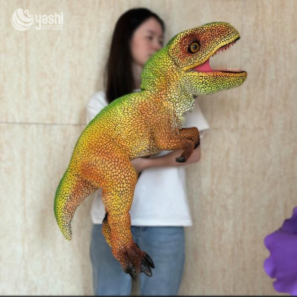 Multi Layer Silicone Dinosaur Hand Puppet Rust Proof Customizable