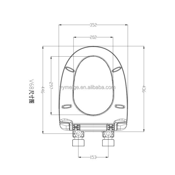 O Shape Lid Round Toilet Seat Cover 435*365*465mm with Buffer Cover Plate Soft Closing PP Slow Silent Closed