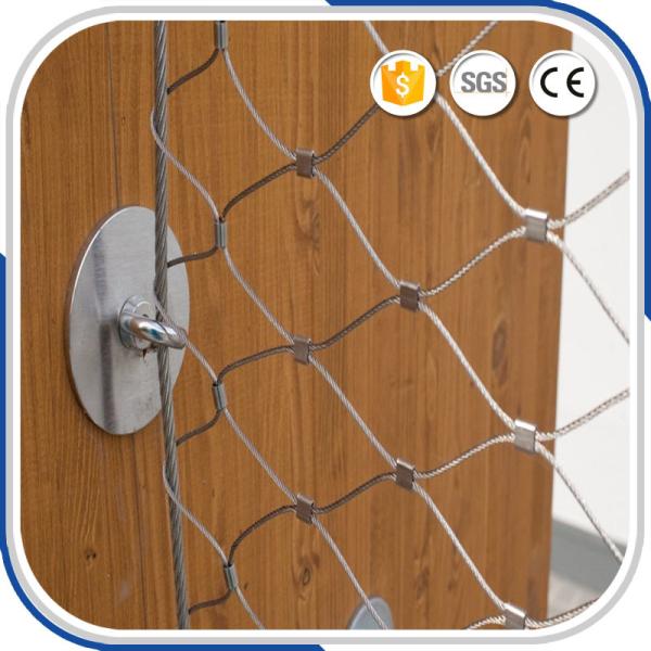 2mm Thickness Outdoor Architectural Flexible Stainless Steel Wire Rope Mesh Facade Cladding