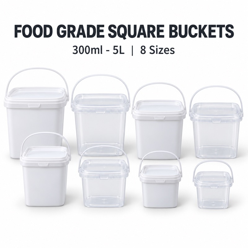 Versatile Plastic Food Bucket food grade polypropylene containers ideal for packaging pet food and finished food products