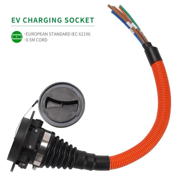 IEC62196-2 EV Charging Accessories Male Type 2 EV Charging Socket AC 240 - 415V IP54