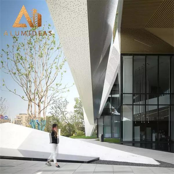 Perforated aluminum panel wall