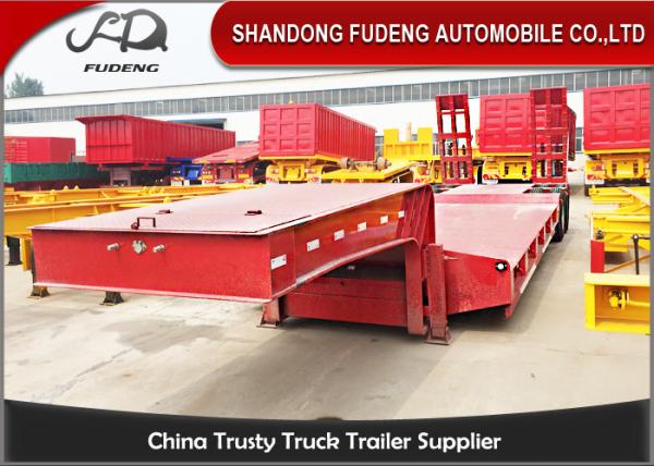 Lowbed Trailers Lowboy Semi Trailer With Ramp Tri-Axles 60 Tons for sale