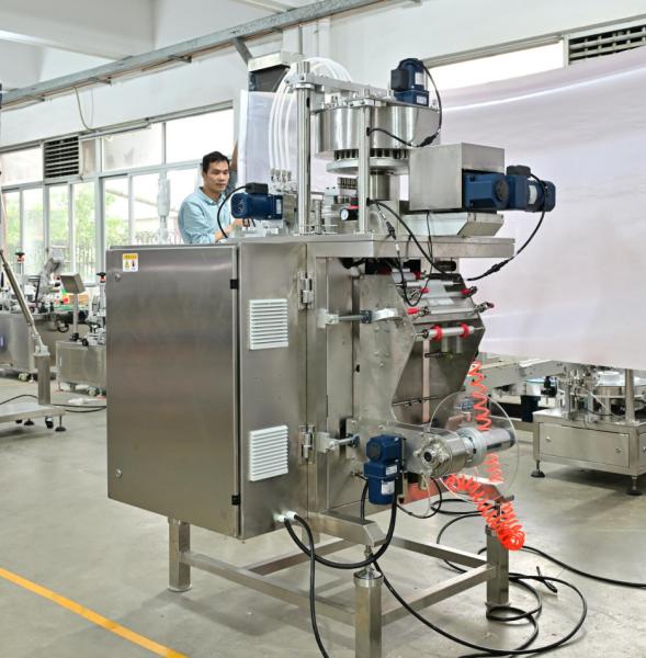 Máquina de embalagem de sacos de nicotina de huimid em pó com vedação térmica de 4 vias