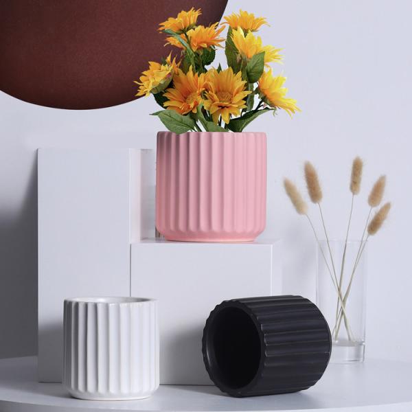 Corrugated 10cm Seedling 4 Inch Decorative Ceramic Plant Pots