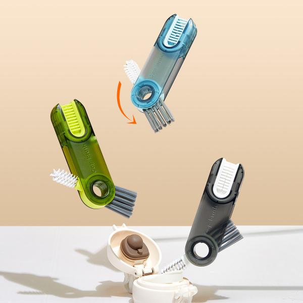 3 In 1 Bottle Cup Lid Brush Multipurpose Bottle Gap Cleaner Brush