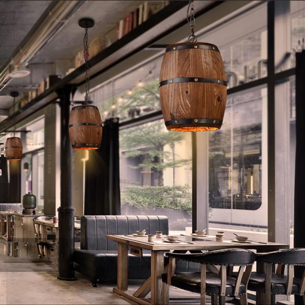 American country loft Wine barrel pendant light E27 light for bar cafe restaurant wooden pendant light(WH-VP-63)