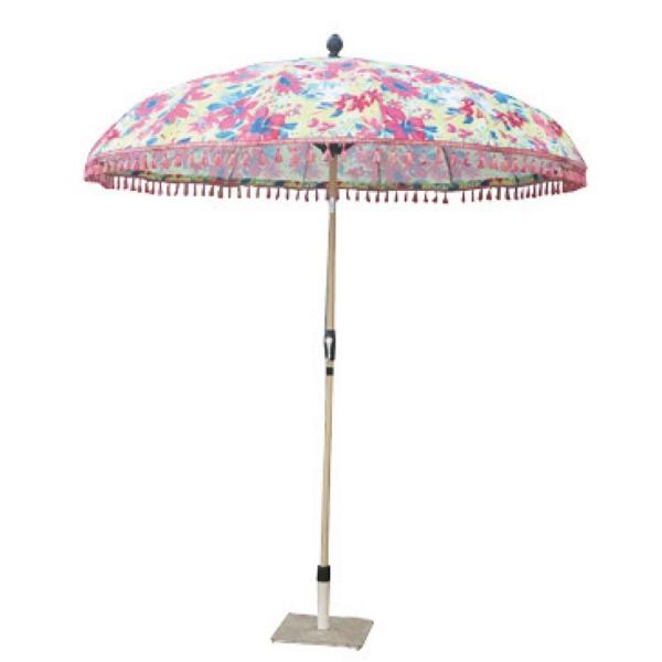 Modern Design Style 18K Fiberglass Ribs 160G Polyester Outdoor Umbrella with Tassels
