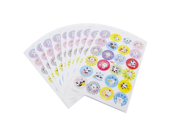 Colorful Smiley Paper Sticker Sheets Preschool Eductional Toys Customized Size Logo
