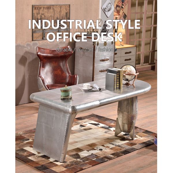Nidea #8305 Desk Vintage Aluminium Industrial Design Mid-Century Aviation Office Table Durable Commercial Customized
