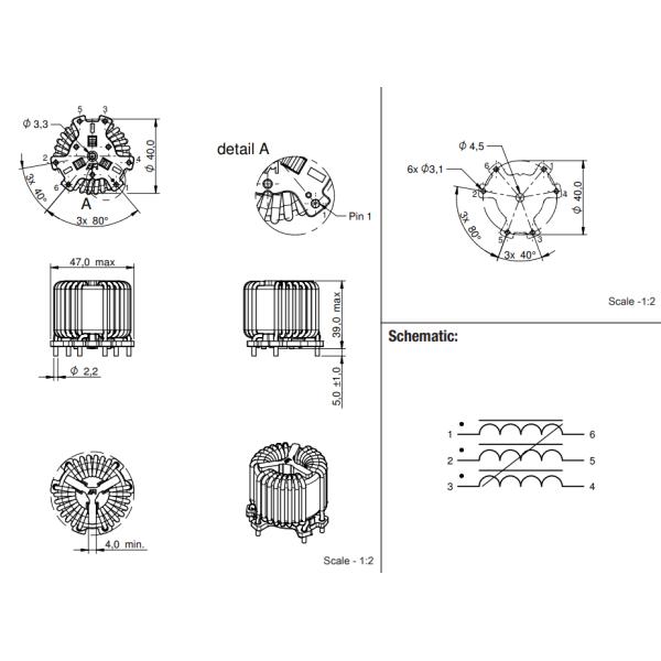 THT Common Mode Choke For Power Line Input Filter 744833027110