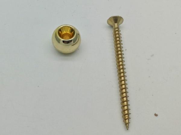 Gold Plated Spherical Zamak Material Coffin Screw Accessories Durable ZS10