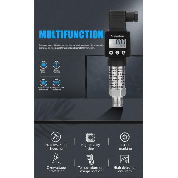 OEM Electronic Threaded Connection Pressure Sensor with 4-20mA Output and LCD Display
