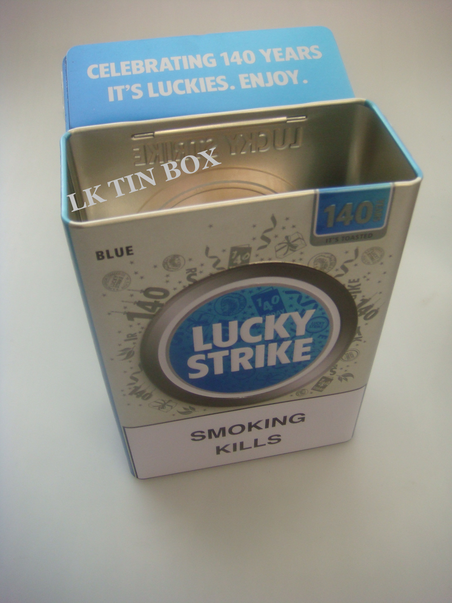Metal Cigarette Tin Can With Printed Embossing , Personalised Cigarette Tin