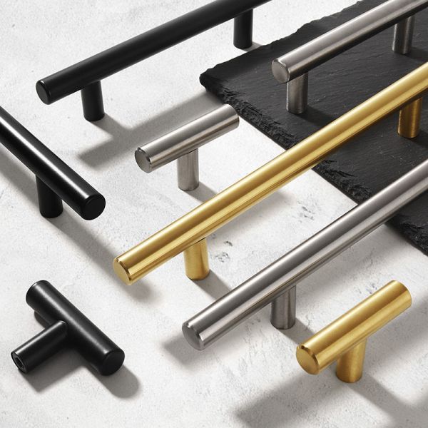 Modern 30mm T-Bar Cabinet and Drawer Handles Solid Stainless Steel Hollow Kitchen Hardware Pulls Bedroom Living Room Hotel