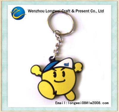 El llavero suave/la aduana del PVC del muchacho hermoso imprimió llaveros