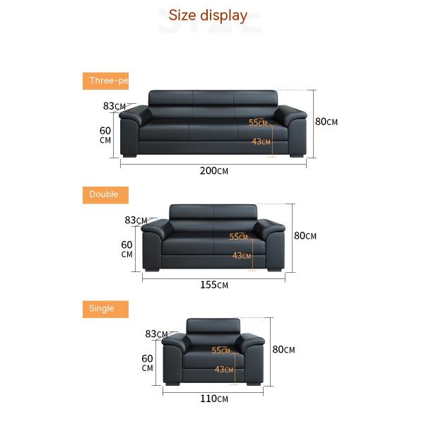 Muebles de la sala de recepción de la oficina Conjunto de sofá de estilo chino y mesa de café de cuero Napa