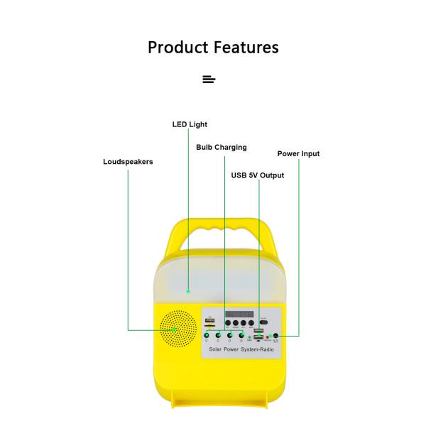 Outdoor Portable Solar Lighting Kits 12PCS SMD Home Use Power Station