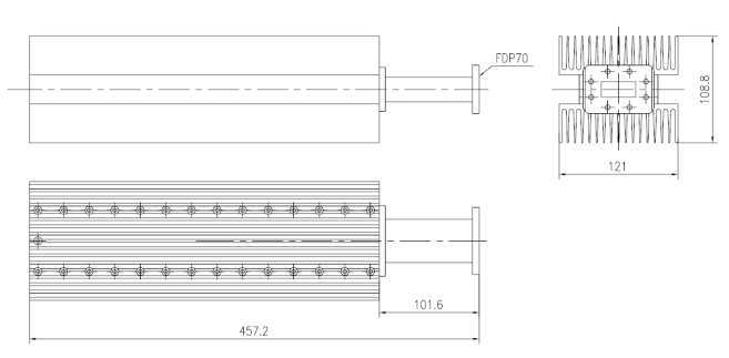 5.85-8.2GHz VN-WGLD-0508-WR137-P1500 WAVEGUIDE LOAD