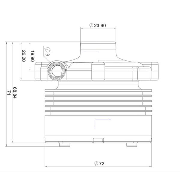 Junqi OWB7575-220VAC Soplador de aire sin escobillas Alta velocidad 80000rpm 666L/min Flujo de aire 50Kpa Para chaleco expectorante