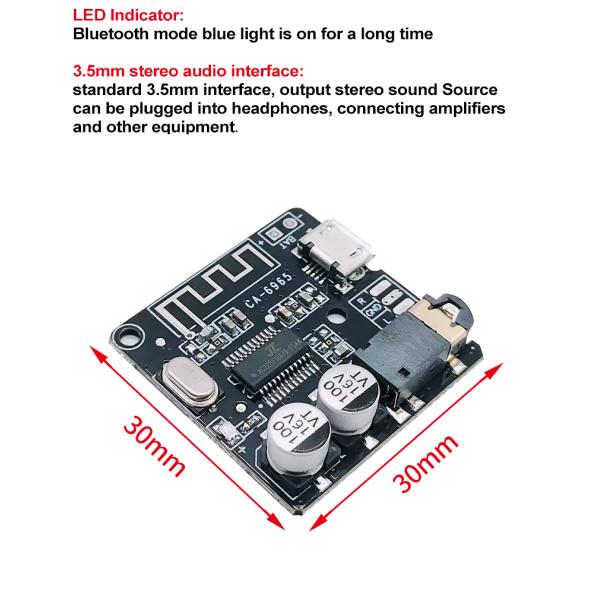 2 канала 5V CA-6965 BT5.0 Аудиоприемник для беспроводного стерео-музыкального модуля