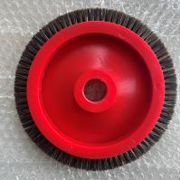 Parties de la machine à stenter de Monforts Rouge Petite brosse roue Noir Nylon Cheveux Corps en plastique 22 mm Dia interne