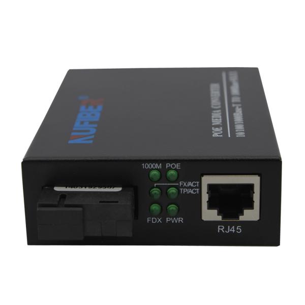 IPC POE Fiber Media Converter Gigabit Fiber to RJ45 Simplex SM 1310nm 1550nm 20km 25.5W